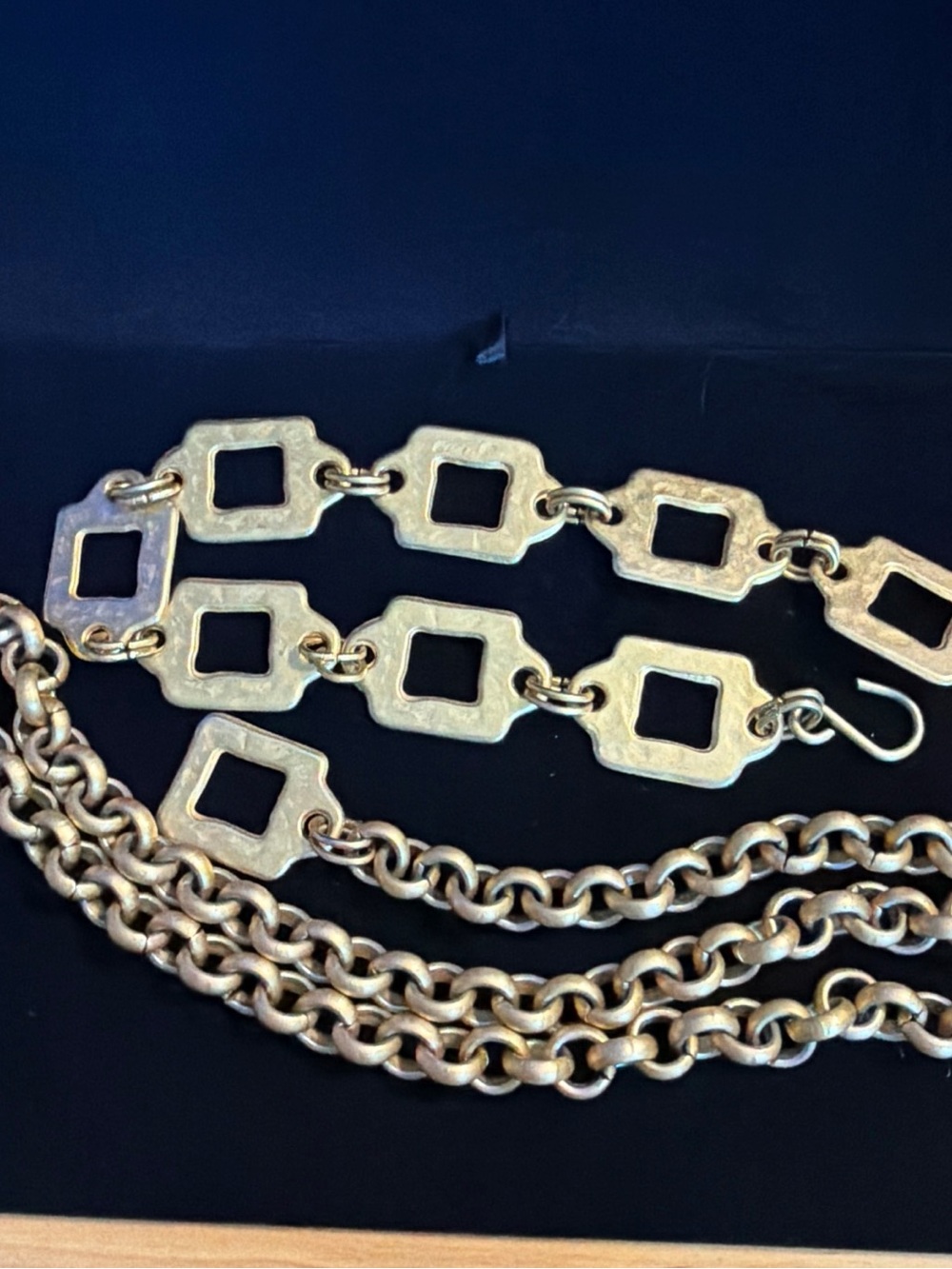 Vintage Gold Tone Chunky Linked Chain Belt